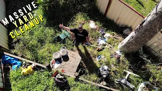 INSANELY OVERGROWN Long Grass Lawn Transformation | You Wont BELIEVE The Amount Of RUBBISH!