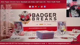 2022 Topps Chrome Sonic Baseball Lite 8 Box Half Case #6 - PICK YOUR TEAM