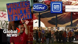 US auto workers strike: Hundreds protest at Ford plant in Michigan after failed negotiations