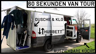 Sprinter Selbstausbau mit Duschbox, Kochinsel & Hubbett