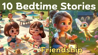 Top 10 Bedtime stories  | Friendship and Teamwork stories for kids | One hour deep sleep music