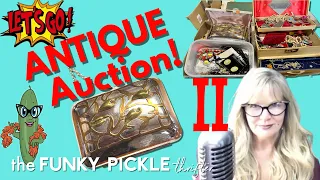 Let's Go to an ANTIQUES AUCTION Vintage Jewelry MYSTERY Haul & MORE! PART II