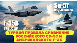 Турция провела сравнение российского Су-57 и американского F-35