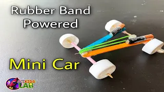 How to make a Rubber Band Car : Mini Rubber band powered Car Easy | diy toys