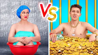 RICH JAIL VS BROKE JAIL || Funny Situations At Home Prison! DIY Sneaking Food Ideas By 123GO! TRENDS