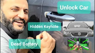 how to Unlock Car | Dead Battery | Key Fob not working on VW Passat 4K #volkswagen