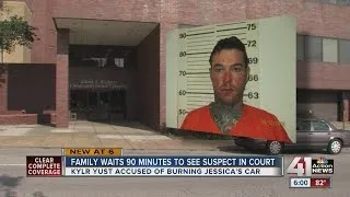 Kylr Yust makes first court appearance for allegedly burning Jessica Runions' car