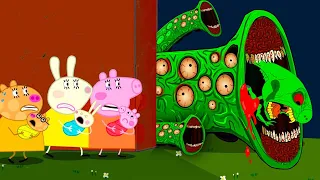 PEPPA PIG ZOMBIE APOCALYPSE, GIANT ZOMBIE WORM | Peppa Pig Funny Animation