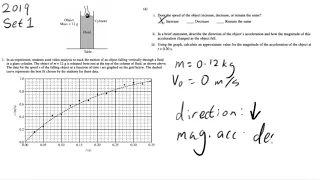 AP Physics C: Mechanics FRQ 2019 Set1 Q1 Walkthrough