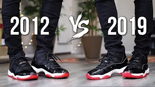 AIR JORDAN "BRED" 11 2012 vs. 2019 DIFFERENCES & ON-FOOT COMPARISON | I AM RIO P.