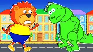 Lion Family 🍒 Kids Story about Green Friend | Cartoon for Kids