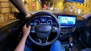 New FORD FOCUS (2023) - NIGHT POV test drive & full REVIEW (EcoBoost 125 HP)