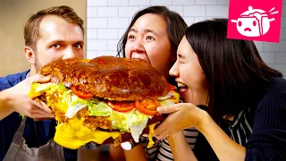 We Tried To Re-Create This Giant 30-Pound Burger • Eating Your Feed • Tasty