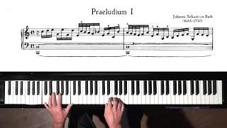 Bach Prelude and Fugue No.1 Well Tempered Clavier, Book 2 with Harmonic Pedal