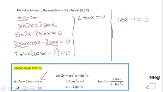 INH: Trigonometry: Solving Trigonometric Equations #4
