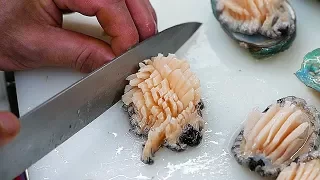 Korean Street Food - ABALONE Sashimi Seafood Soup Korea