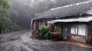 Walk in the Heavy Rain Bomb in Village | Eliminate all your stress with Heavy Rain Sounds