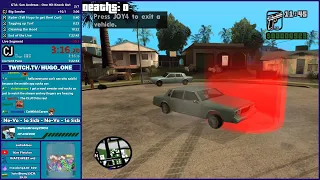 GTA San Andreas One HP OHKO Speedrun Part 1 - Hugo_One Twitch Stream - 1/1/2024