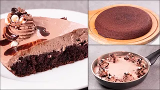 EASY 10 MIN. CHOCOLATE CAKE IN FRYING PAN | EGGLESS & WITHOUT OVEN | CHOCOLATE SPONGE CAKE | N'Oven