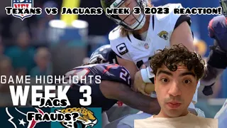 TEXANS STUN JAGUARS! Houston Texans vs. Jacksonville Jaguars | 2023 Week 3 Highlights REACTION