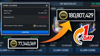 I MADE 100 MILLION COINS IN ONLY 1 DAY IN FIFA MOBILE