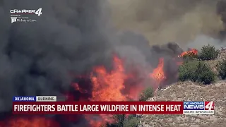 Wildfire roaring in Central Oklahoma over 24 hours