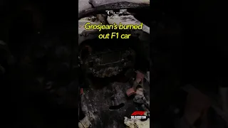 🚒 Grosjean's BURNED OUT F1 car up close