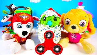 Paw Patrol Learning Colors with Hatchimals and Fidget Spinner, Skye and Marshall Surprise