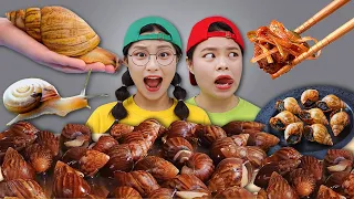 Mukbang 외계생명 식용달팽이 무침 비빔면 edible snail Eatingshow 먹방 TIMI 티미