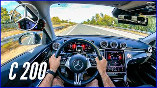 New 2022 Mercedes-Benz C200 - POV Autobahn Top Speed Drive
