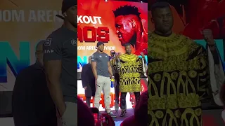 FIERY FACE OFF BETWEEN ANTHONY JOSHUA & FRANCIS NGANNOU AT ‘KNOCKOUT CHAOS’ PRESS CONFERENCE!!