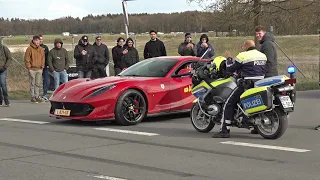 LOUD Ferrari 812 Superfast with Straight Pipes Novitec Exhaust! Revs, Accelerations, Downshifts!