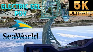 Electric Eel FRONT ROW POV | SeaWorld San Diego Skyrocket II | (5K 60 FPS No Copyright)