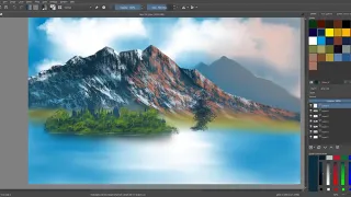 Krita - Painting in the style of Bob Ross