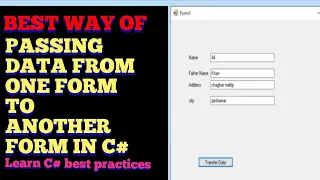 How to Pass Values Between Forms in c# | Passing data from one form to another in c#