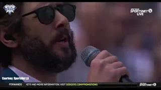 Josh Groban sings The Star Spangled Banner at Dodgers Stadium,  Dodgers Opening Week 2024