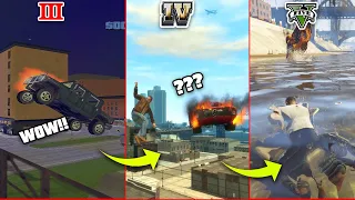 What will Happen if you jump from car Before Stunt in GTA Games ( Evolution ( 2001 - 2022 )) |