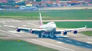 Боинг 747 фантастический заход. Семь посадок в Сочи. Авиакомпания "Россия".