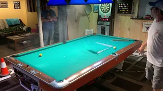 torn cloth.  just for fun... pool trick shots