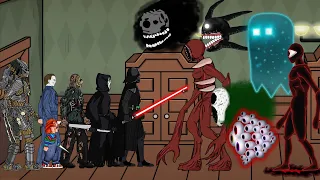 Team Darth Vader, Jason Voorhees, Pedator Vs  All Monsters in Doors Roblox. Animation  Full.