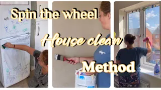 A very productive whole house clean using the “spin the wheel” method