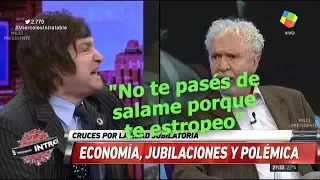 Milei casi a las piñas con un desubicado:"Vení a partirme la nariz, viejo acabado"Intratabl-25/04/18