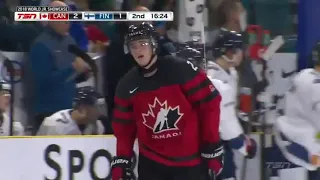 Liam Foudy Assist vs. Finland (2018 WJHC Summer Showcase)