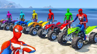 SPIDERMAN TEAM race challenge with STREET BLAZER Competition - GTA 5 Funny contest