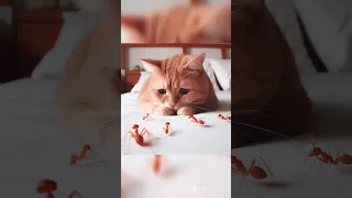 😢 Poor_cat!_What_to_do_when_it’s_attacked_by_ants #cat #pets #aiartwork #cute #catshorts #viral