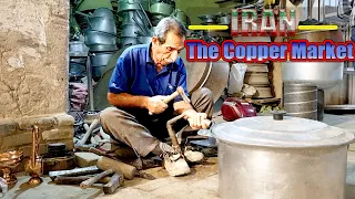 Walking tour in the copper market | Walk with me in Iran