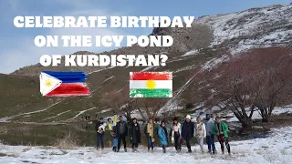 Pilipinos Celebrate Their Friend's Birthday On The Top Of Felaw Mountain In Kurdistan, Iraq