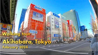 Akihabara, Tokyo 4K walking tour (Feb 2024) - No talking