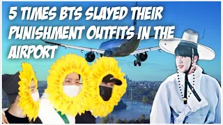 5 Times BTS Slayed Their Punishment Outfits in the Airport (방탄소년단)|Run BTS Edition