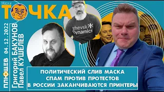 ТОЧКА. Бакунов&Кушелев. Климарёв в розыске, Политический слив Маска, В России заканчиваются принтеры